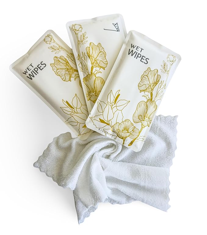Luxury Wet Wipes, 100 Individually Wrapped Microfiber Textured Non-Scented Personal Hygiene Cleansing Wipes for women and men. Clean and refresh at the gym, camping, outdoors, and sporting events.-DeskLoop Office
