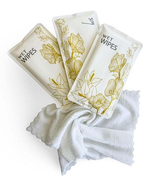 Luxury Wet Wipes, 100 Individually Wrapped Microfiber Textured Non-Scented Personal Hygiene Cleansing Wipes for women and men. Clean and refresh at the gym, camping, outdoors, and sporting events.-DeskLoop Office