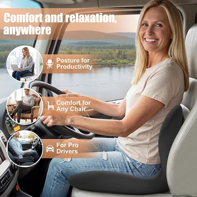Thick Car Seat Cushion with Lumbar Support - Image 9