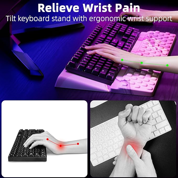 Ospelelf Keyboard Wrist Rest, Comfortable Ergonomic Keyboard Stand Riser Holder for Office Home-DeskLoop Office