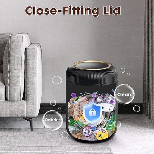 Procade Bathroom Trash Can Automatic Touchless,Motion Sensor Trash Bin,3 Gallon /11 L Smart Office Garbage can with Lid,Small Black Garbage Bin Wastebasket for Bedroom,Toilet, rv, Kitchen,Living Room-DeskLoop Office
