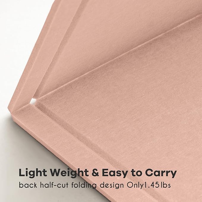 Bulletin Board, 36 x 24 Inches Felt Pin Board - Decorative Cork Alternative for Wall, 3' x 2' Foldable Picture Self-Adhesive Vision Prayer Board With 20 Pushpins - Mauvey Pink-DeskLoop Office