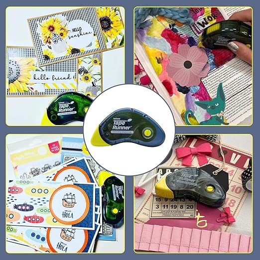 Tape Runner - Double Sided Adhesive with Dispenser Roller Included - Acid Free, Sticky, Clear & Transparent - Ideal for Scrapbooking, Crafts & More - Boomerang (417 inches per Cartridge), 20 Cartridge-DeskLoop Office