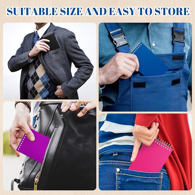 24 Pcs Small Pocket Notebooks 3 x 5 Inch Mini Memo Spiral Notepads Top Bound College Ruled Lined Note Pads for Back School Office Journaling Noting, 75 Sheets/Pad (Rainbow)-DeskLoop Office