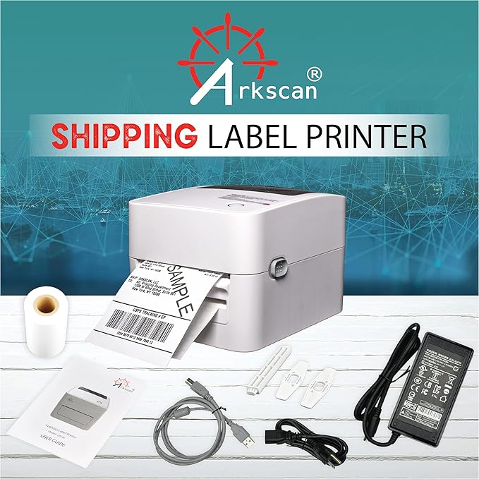 2054K-AP Auto Peel Shipping Label Printer, Separate Label from Backsheet Automatically, Print on Windows Mac Chromebook via USB, Print Wireless for BT on Windows ONLY, UPS USPS FedEx-DeskLoop Office