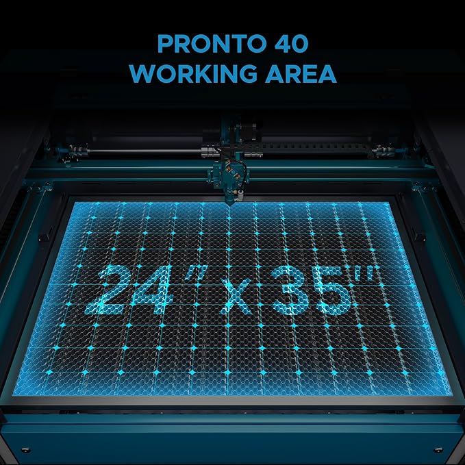 OMTech Pronto 90W CO2 Laser Engraver & Cutter – 35"x24" Workspace, 1000mm/s Speed, Autofocus, Air Assist, 2-Way Pass, for Wood, Acrylic & More-DeskLoop Office