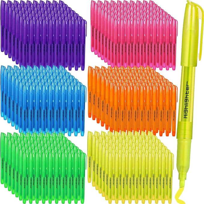 Thenshop 420 Pcs Highlighter Bulk Pack Assorted Colors Highlighter Markers Chisel Tip Fluorescent Pens for Office Classroom Back to School Supplies-DeskLoop Office