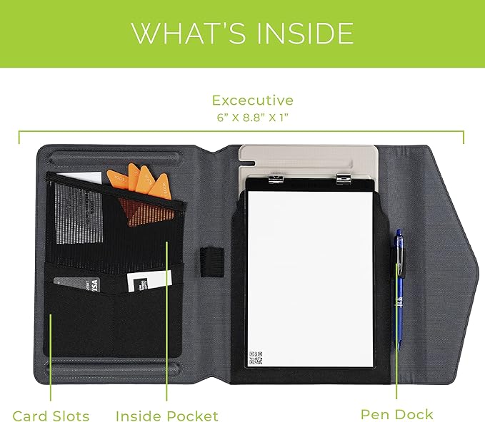 Rocketbook Capsule Cover for Orbit Executive - 100% Recyclable Cover with Pen Holder, Magnetic Clasp & Inner Storage - Black