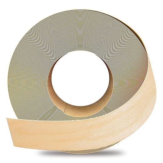 GSCIT Club Birch Edge Banding, 1 1/2 inch x 50ft roll of Veneer Edge Banding Preglued Flexible, Real Wood Tape Banding-DeskLoop Office