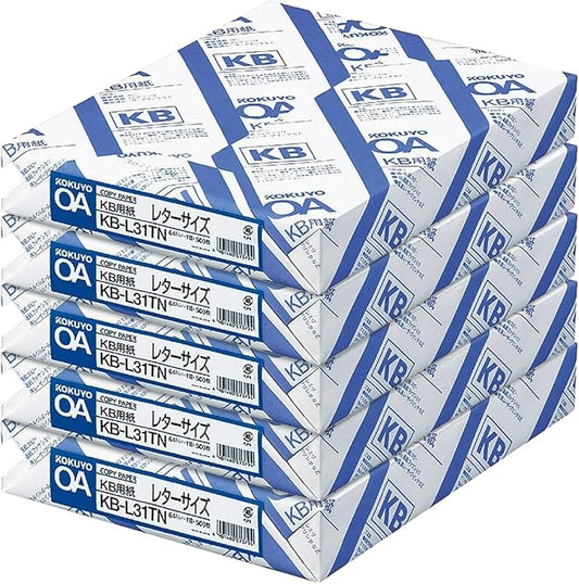 Kokuyo Letter Size (8.5 x 11 inches) KB Paper, 5 Ream (2500 Sheets), 64gsm, 80 Bright - Perfect for Printing, Writing and Journal - FSC Certified, Japan Import (KB-L31TN)-DeskLoop Office