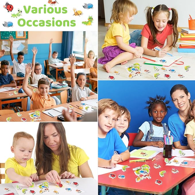 ANGOLIO 60Pcs Mini Eraser for Kids Bulk Insects Assorted Summer Pencil Eraser Cute Puzzle Erasers Desk Pet Classroom Prizes Student Back to School Supplies Homework Rewards Gift Filling Party Favors-DeskLoop Office