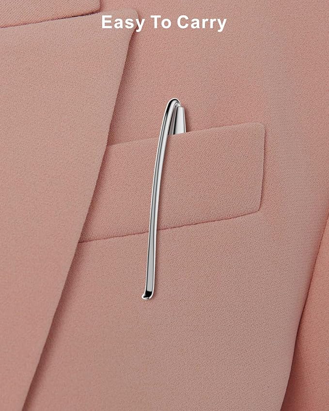 Cambond Metal Ballpoint Pens - Black Ink Fancy Pens 1.0mm Medium Point Bulk for Guest Book Uniform Christmas Gift, 3 Pens with 6 Refills (Silver)-DeskLoop Office