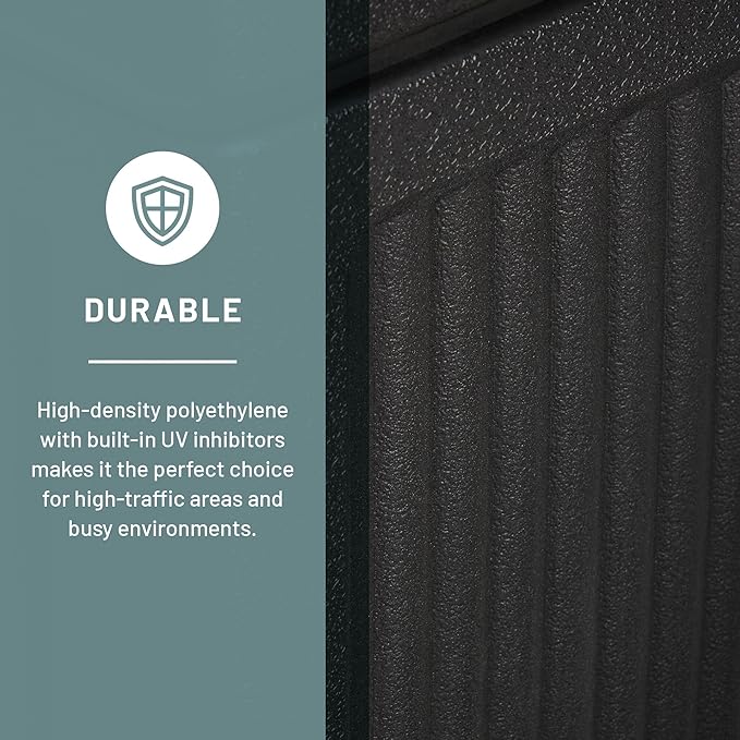 Safco Canmeleon Trash Can, 38 Gallons, Indoor and Outdoor Use, Durable & Weather-Resistant Commercial Garbage Can, Black-DeskLoop Office