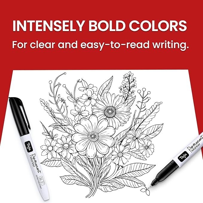 Permanent Markers Ultra Fine Tip, 96 Pack Black Quick-Drying and Fade-Resistant Permanent Markers Bulk Set for Writing and Drawing on Wood, Plastic, Metal, Glass, Ideal for Office School Supplies-DeskLoop Office