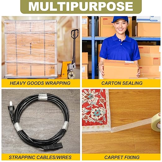 Treela 30 Rolls Filament Strapping Tape 5.5 Mil Transparent Reinforced Fiberglass Heavy Duty Packing Shipping Tape for Sealing Binding Fixing (1 Inch X 60 Yards)-DeskLoop Office