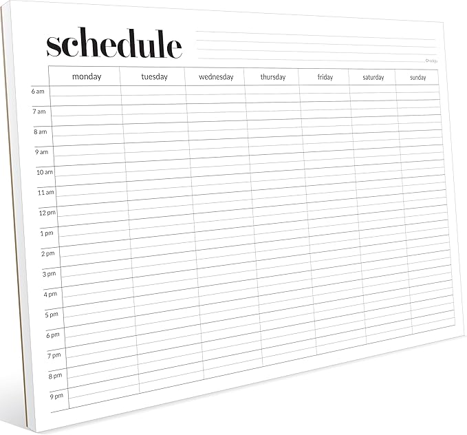 Weekly Schedule Pad, Tear Off Undated Weekly Planner Notepad, A4 Size (8,3" X 11,7"), Premium Thick Paper with Cardboard Back Support, Desk Planner by Hadigu-DeskLoop Office