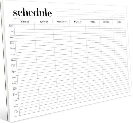 Weekly Schedule Pad, Tear Off Undated Weekly Planner Notepad, A4 Size (8,3" X 11,7"), Premium Thick Paper with Cardboard Back Support, Desk Planner by Hadigu-DeskLoop Office