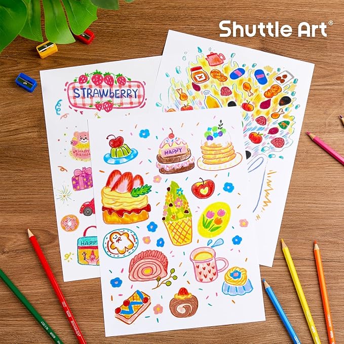 Shuttle Art 720 Colored Pencils Bulk, 12 Vibrant Colors, Pack of 60, Pre-sharpened Coloring Pencils, Wood Colored Pencil for Kids Teachers, Classroom Essentials, Back to School Supplies-DeskLoop Office