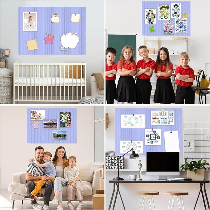 Cork Boards for Walls 48" x 36" Felt Board Alternative, 12 Pack Felt Wall Tiles Bulletin Board, Large Cork Board for Office Pin Board Tack Board Cork Boards-DeskLoop Office