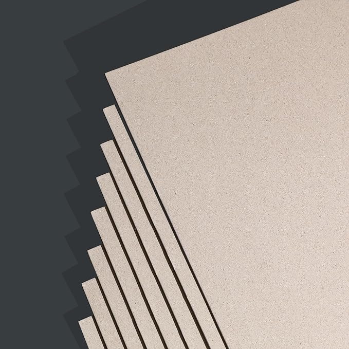 25 Pcs Book Board, Binder Board, Cover Board, Heavy Duty Chipboard for Book Binding, DIY Cardboard (Gray, 5 x 7 Inch 80PT)-DeskLoop Office
