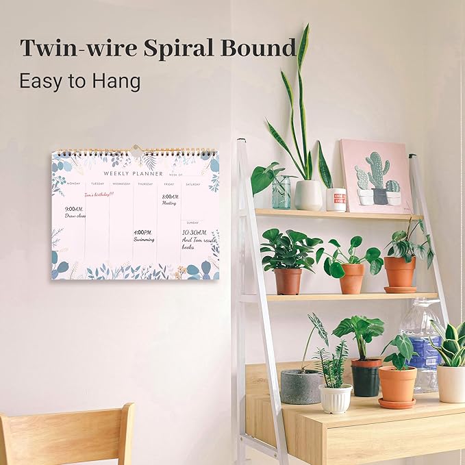 8.5x11 Weekly Planner Notepad Undated To Do List Note pad 52 Weekly Desk Wall Planner Calendar Hangble Daily Planning Pad for Work,Home,School,Ofiice Supplies,Matching 44 Notepad,Blue-DeskLoop Office