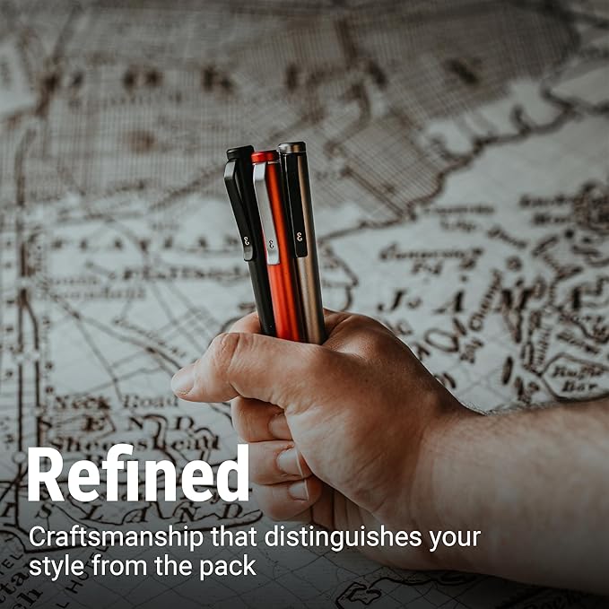 Everyman Grafton Mini Twist Refillable 0.7mm Ball Point Pen Crimson | Sleek Anodized Aluminum Pocket Pen with Grooved Grip | Smooth Writing EDC Ink Pen for Office, Travel, Work & Gifting-DeskLoop Office