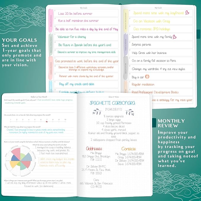 Legend Planner PRO Hourly Schedule - Weekly & Daily Organizer with Time Slots. Appointment Book Journal for Work & Personal, A4 (Dark Teal)