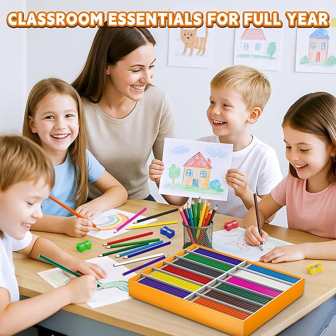 432 Count Colored Pencils Bulk, Colored Pencils for Kids, Pre-sharpened Color Pencils Set 12 Colors, Coloring Pencil Bulk for Teachers School Supplies, Back to School Classroom Prizes Gifts-DeskLoop Office