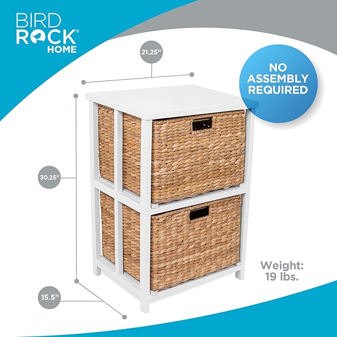 BirdRock Home Havana 2 Tiered file cubby with wood top (Natural)-DeskLoop Office