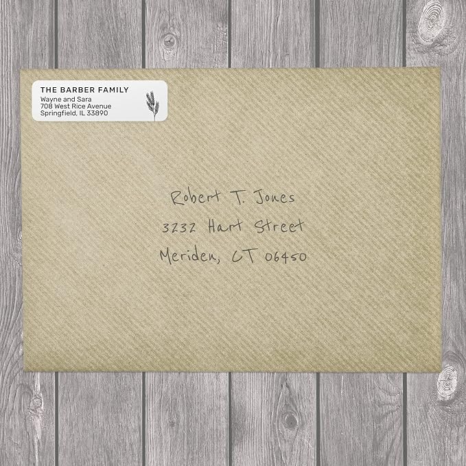 Botanical Flowers Rolled Address Labels/Roll of 500 Alternating Floral Illustrations Personalized Address Labels/Designer Return Address Stickers in Elegant Plastic Dispenser-DeskLoop Office