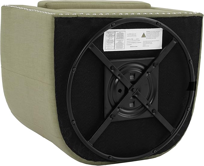 UIXE 360° Swivel Barrel Accent Chair Set of 2, Modern Upholstered Arm Chair Round Club Armchair, Nailhead Trim Single Sofa Seating in Fabric for Living Room - Light Camel-DeskLoop Office