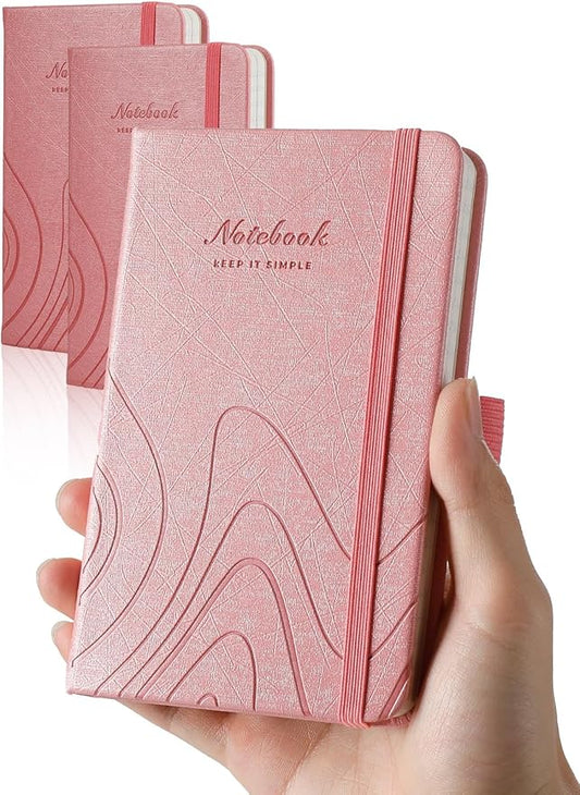 AISBUGUR Pocket Notebook, Small Notebook, 2-Pack Total 320 Pages,3.7" x 5.7" Pocket Notebook (2 Pack, Pink)-DeskLoop Office