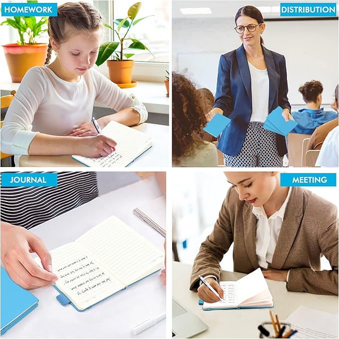 feela 15 Pack Pocket Small Notebooks Bulk, Mini Cute Notepads Hardcover College Ruled Lined Journals with Pen Holder for School Business Memos, with 15 Black Pens, 3.5”x 5.5”, A6, Teal-DeskLoop Office