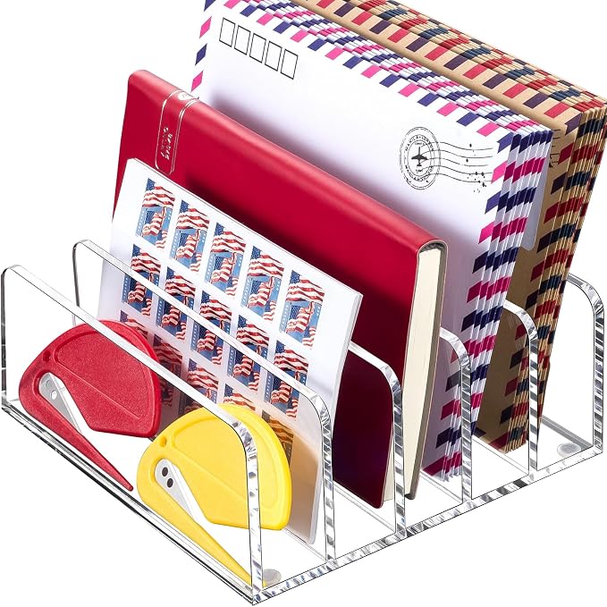 BEYGORM Acrylic Mail Holder, Vertical Letter Sorter - Image 7