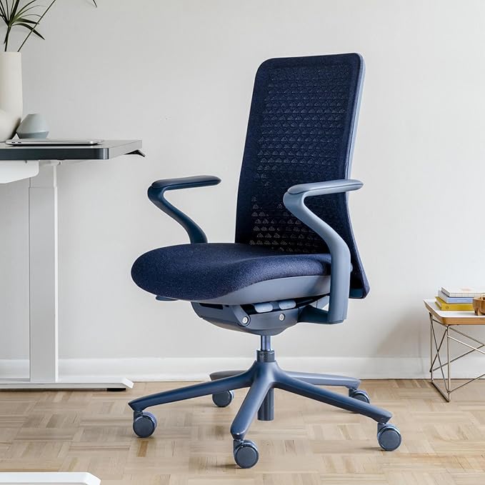 Branch Verve Chair - High Performance Executive Office Chair with Contoured Seat Back and Adjustable Lumbar Rest - High Density Foam Cushion with Aluminum Base - Up to 275 lbs - Cobalt-DeskLoop Office