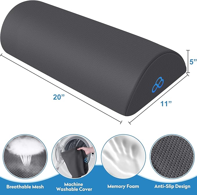 StepLively Foot Rest Ergonomic Pillow for Under Desk at Work, Anti-Fatigue Footrest Support Pillow for Fatigue & Pain Relief, Comfortable for Office Chair, Car Seat & Gaming Chair - Grey, Large-DeskLoop Office