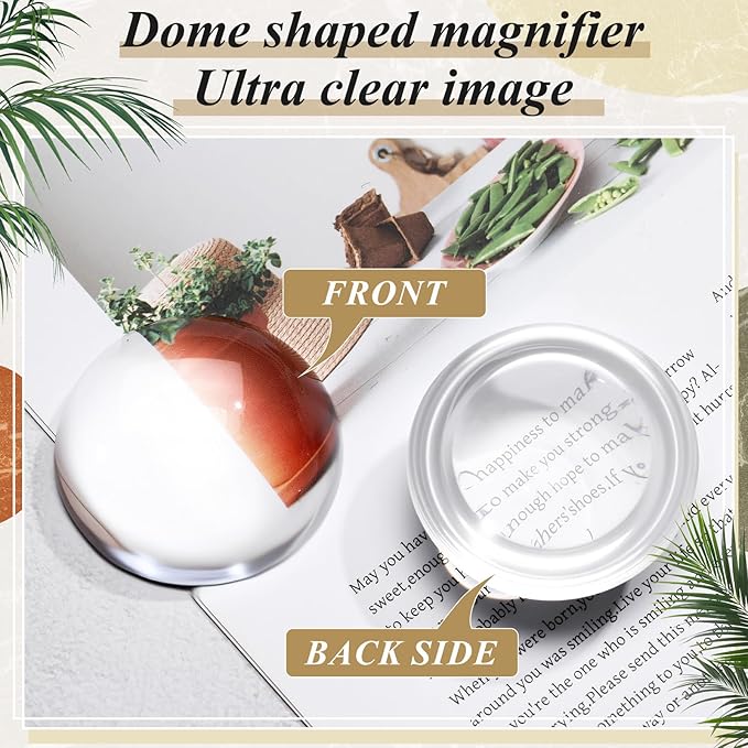 Briwooody 18 Pcs Crystal Dome Magnifier Paperweights Glass Paperweight Reading - Image 7