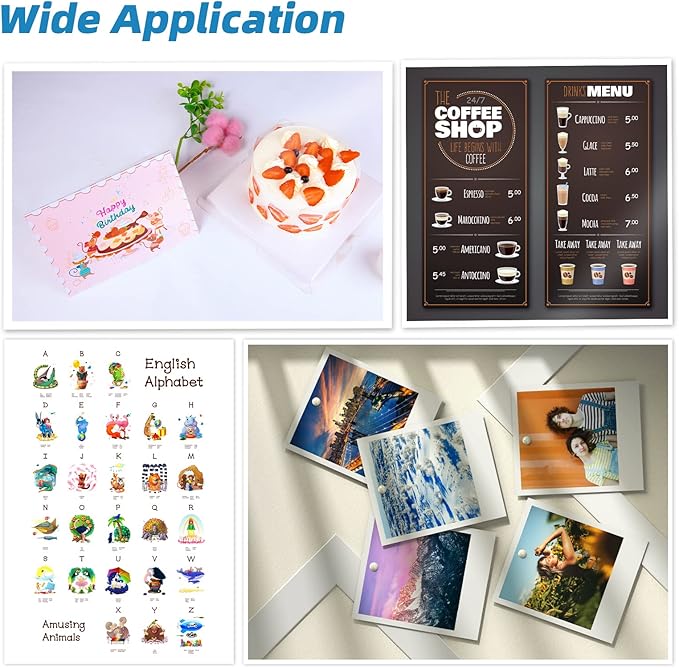 Uinkit 100 Sheets Heavyweight Thick Glossy Photo Paper Single side 8.5x11 Inkjet 68lb 260Gsm DIY Greeting Card Placemat Craft Project Signage Christmas Poster 11.8Mil for Inkjet printer-DeskLoop Office