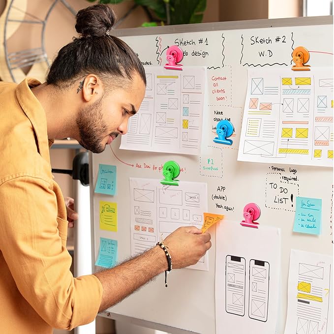 40 Pack Refrigerator Magnets with Clips, Fridge Magnets Whiteboard Magnet Clips, Teacher Classroom Must Haves,Manget Heavy Duty, Best for Photo Displays,Whiteboard,Refrigerator,Locker,Plant-DeskLoop Office