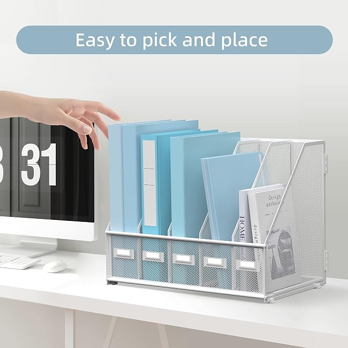 SUPEASY Desk Organizers Metal Desk Magazine File Holder - Image 7