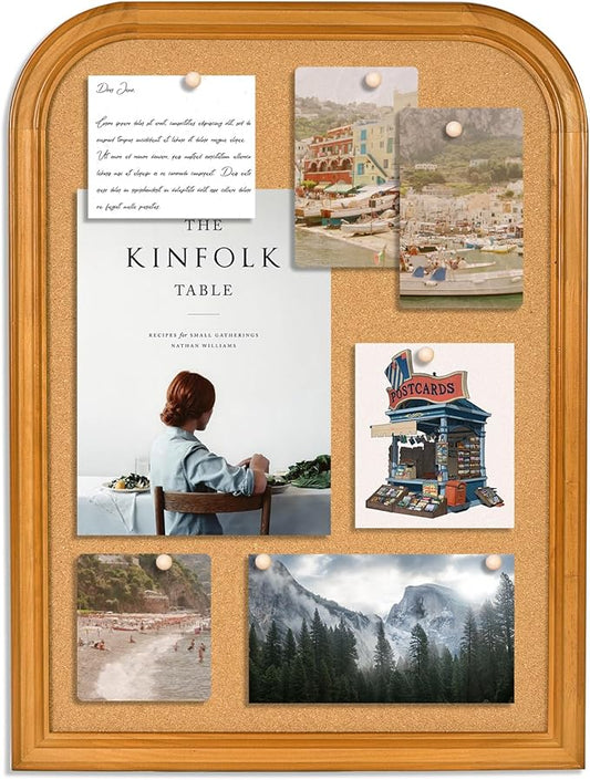 Cork Board for Walls, 23.6x17.7 inches Bulletin Board with Frame, Decorative Hanging Pin Board Vision Board Message Board for Office School Home Decor(2R&2S,4560,1p)-DeskLoop Office