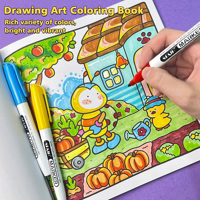 SFAIH 36 Colors Permanent Markers - Assorted Vibrant Colors, Quick Drying, Fade Resistant, Alcohol-Based Fine Point Permanent Markers for Paper, Plastic, Wood, Coloring, Drawing Doodling, Waterproof-DeskLoop Office