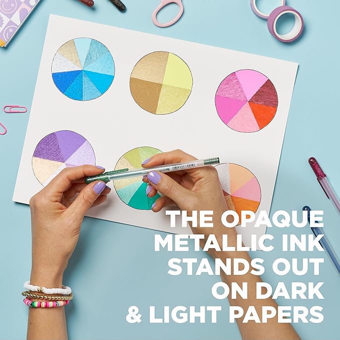 SAKURA Gelly Roll Metallic Gel Pens - Pens for Scrapbook, Journals, or Drawing - Dark Metallic Ink - Medium Line - 5 Pack-DeskLoop Office