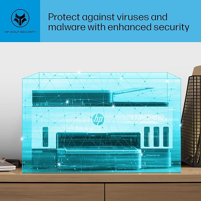 HP Smart Tank 7301 Wireless All-in-One Refillable Ink Tank Printer, Scanner, Copier with 2 years of ink included, Best for home office(28B70A)-DeskLoop Office