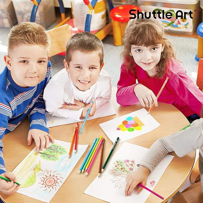 Shuttle Art Colored Pencils Bulk, 408 Pack Coloring Pencil Set Plus 20 Sharpeners, 12 Assorted Colors, Classroom Pack School Supplies-DeskLoop Office