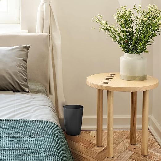 HOLDN’ STORAGE Small Trash Can - 1.58 Gallon Open Top Waste Bin, Compact Waste Can Perfect for Bathroom, Kitchen, Office, Dorm - Durable Garbage Can - Glossy Black-DeskLoop Office