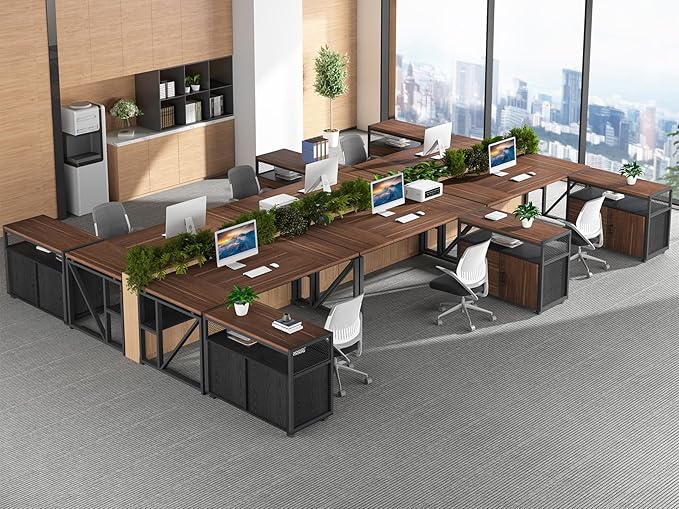 Tribesigns Modern File Cabinet with Drawers for Letter-Sized File and Door, Lockable lateral Filing Cabinet Printer Stand with Storage Shelves and with Rolling Caster for Home Office (Dark Walnut)-DeskLoop Office