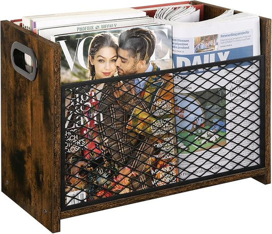 YINMIT Magazine Holder, Magazine Rack for Desktop and Home Office, Farmhouse File Storage Basket for Letters, Magazines, Books, Newspapers (Large)-DeskLoop Office