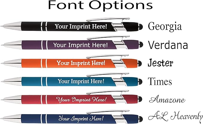 Up to 500 Pcs Custom Pens Bulk | Rainbow of Colors | Soft-Touch Metal Black Ink Personalized with Name or Message (Purple, 50 pcs)