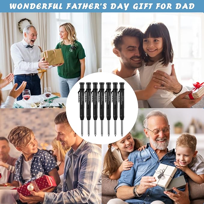 Colarr 10 Pcs Mechanical Carpenter Pencil with 60 Refill Deep Hole Mechanical Pencil Marker with Sharpener Black Solid for Carpentry Architect Birthday Thanksgiving Gift-DeskLoop Office